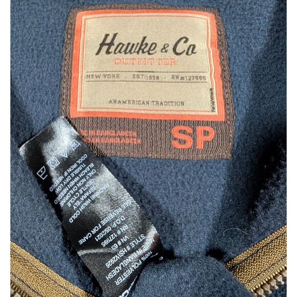 Hawke & Co Men's Small Pullover Jacket Blue Long Sleeve 1/4 Zip Fleece Sweater - Picture 4 of 7